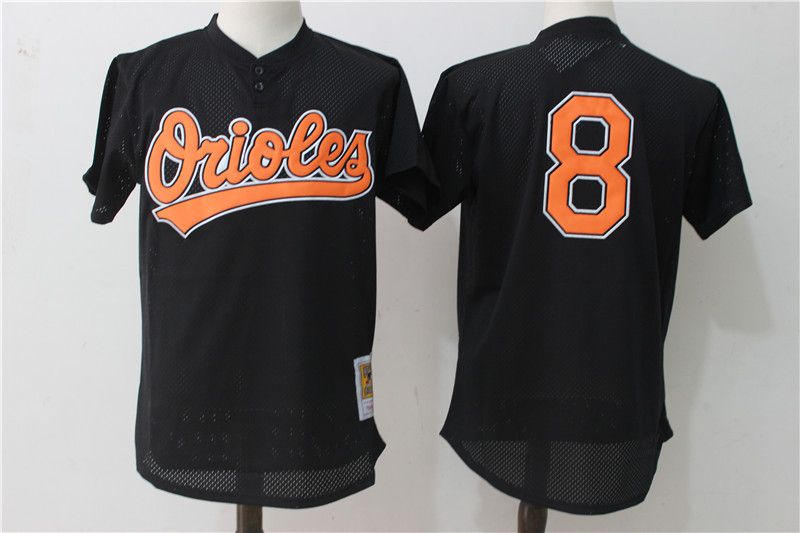 Men Baltimore Orioles #8 Cal Ripken Black Mesh Throwback MLB Jerseys->baltimore orioles->MLB Jersey